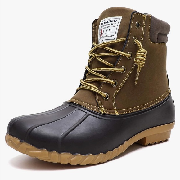 Aleader Men’s Brown Waterproof, Insulated Duck Boots (Size: 9) - Picture 3 of 16